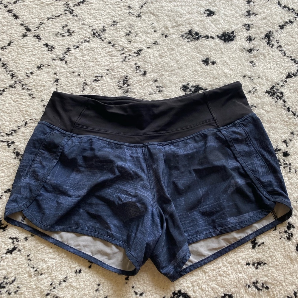 Lululemon navy print running shorts